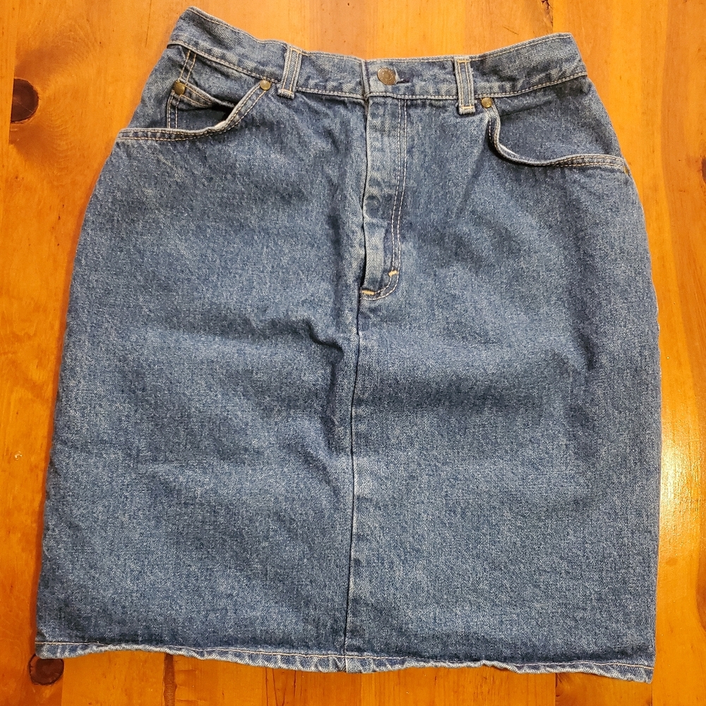 Levi Strauss Vintage Denim Jean Pencil Skirt size 13 Junior High Waisted 1990s